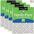 Nordic Pure 14x30x1 (Actual Size: 13 15/16 x 29 15/16 x 3/4) Pleated Air Filters MERV 13 Plus Carbon 4 Pack