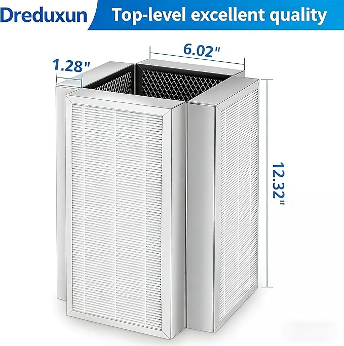 M50 Premium H13 True Hepa Filter Replacement Compatible with Air Purifer Model 50, 3-Stage Filtration System， Pre-Filter, True HEPA H13, and Activated Carbon,1 Pack