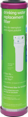 GE Basic Single Stage Drinking Water System Replacement Filter, Fits GX1S01R Under Sink Filtration System, Replace Every 6 Months, FXUTC