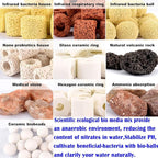 Aquarium Filter Mixed Ceramic Balls Media, Fish Tank Water Filtration Pond Filter Ceramic Rings Volcanic Rock for Water Quality Improve, PH Adjust