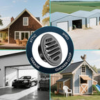 HG Power 4 Inch Black Stainless Steel Soffit Vent Cover - Round Exhaust Vent with Mesh Screen for Indoor/Outdoor Use in Homes, Offices, Factories (2-Pack, Hardware Not Included)