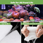 Classic Pond Filter Pad Media 18"x36"x1", 4.5 Ft² White Thicker Reusable Replacement Washable Pad,Fish Pond Filter Material for Koi Outdoor Ponds Aquarium
