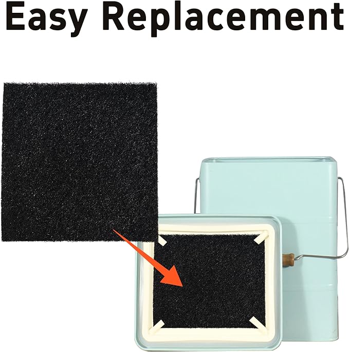 6PCS 5” Square Compost Bin Charcoal Filters, 0.4” Thick Activated Carbon Filters for Kitchen Countertop Compost Pail, Home Bucket Filter Replacements