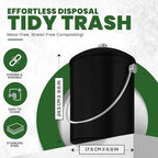 Utopia Kitchen Compost Bin for Kitchen Countertop, 1 Gallon Compost Bucket for Kitchen with Lid, Includes 1 Spare Charcoal Filter (Black)