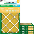 Filterbuy 16x24x1 Air Filter MERV 11 Superior Pet & Allergy Defense (6-Pack), Electrostatic Pleated HVAC AC Furnace Filters Replacement, Made in USA (Actual Size: 15.38 x 23.38 x 0.75)
