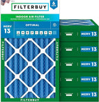 Filterbuy 16x24x4 Air Filter MERV 13 Optimal Smoke & Allergy Defense (6-Pack), Electrostatic Pleated HVAC AC Furnace Filters Replacement, Made in USA (Actual Size: 15.38 x 23.38 x 3.63)