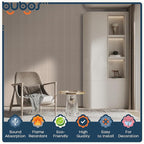 BUBOS 10 Pack Large Acoustic Panels, 48"X 12"X 0.4" Sound Proof Panels for Walls,Decorative Self-Adhesive Acoustical Wall Panels,3D Slat Sound Panels for Home Office Studio (Camel 01)