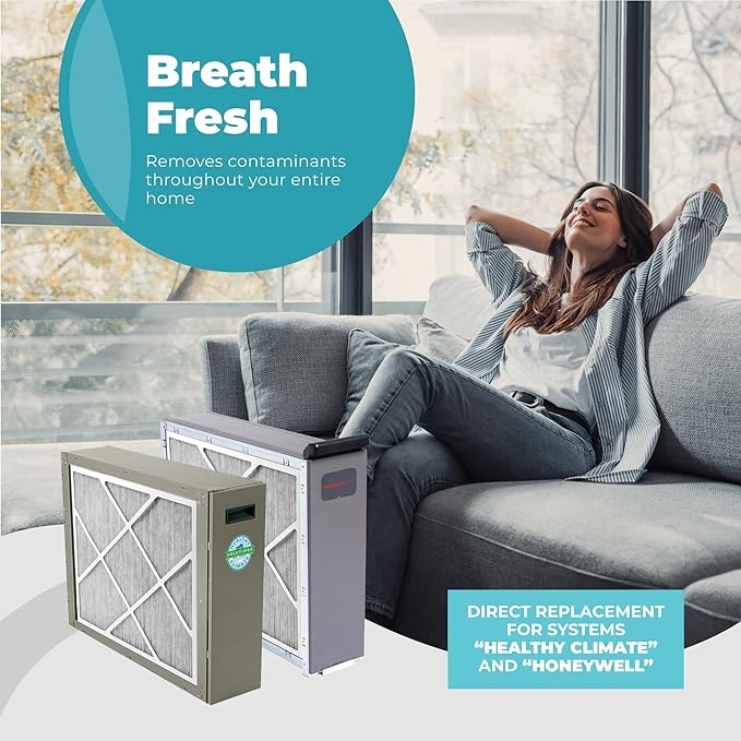Lennox X6672 16x25x5 Furnace Filter, Lennox Healthy Climate Carbon Clean Merv 16 Home HVAC Air filter, 4 Pack with Cleaning Cloth