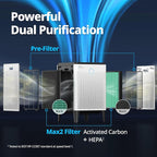 Coway Airmega 300 Smart Air Purifier with 1,256 sq. ft. Coverage, White, Model:AP-1515H