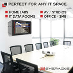 Sysracks 6U Wall Mount Server Rack Cabinet, 19” Locking Network Rack, 24” Deep, Glass Door, with Fan, PDU and Shelf