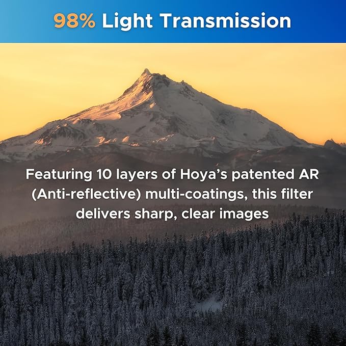 Hoya NXT Plus 77mm UV Filter — Schott B270 Clear Glass with 10-Layer HMC Multi-Coating for 98% Light Transmission, Waterproof Top-Coat, Aluminum Frame - Camera Lens Filter for Sharp, Clear Images