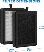 6 Pack LV-H128 Replacement Filter Compatible with LEVOIT LV-H128 / PUURVSAS (HM669A) / ROVACS (RV60) Air Purifiers, 3-IN-1 Filter for LV-H128-RF Replacement Filter