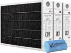 Lennox X6672 16x25x5 Furnace Filter, Lennox Healthy Climate Carbon Clean Merv 16 Home HVAC Air filter, 3 Pack with Cleaning Cloth