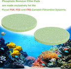 Poweka Phosphate Reducer Filter Pads, Compatible with Fluval FX4/FX5/FX6, 6 Count, Green, Aquarium Filter Accessories