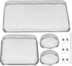 TOODOO 4 Pack RV Furnace Vent Cover, RV Flying Insect Screen for RV Water Heater Vent Cover (8.5 x 6 Inch)(4.5 x 4.5 Inch) (2.8 Inch) Stainless Steel Mesh with Installation Tool