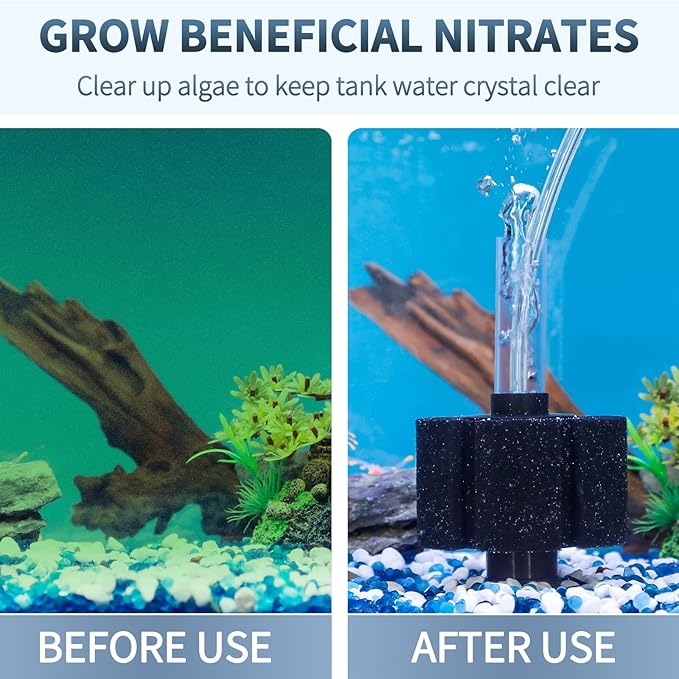 Pawfly Aquarium Bio Sponge Filter Quiet Betta Fry Shrimp and Small Fish Foam Filter for Fish Tank up to 30 Gallons