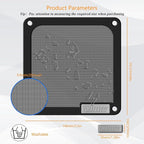 140mm PC Dust Filter for Computer Cooler Fan/PSU/Routers PVC 50 Mesh, Magnetic Dust Mesh Computer Fan Filter Grills with Screws Dustproof Case Cover (PVC V4.0, 140 * 140mm, 5pcs, Black)