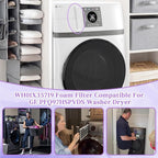 WH01X35719 Lint Filter Compatible with Ge Profile Washer Dryer Combo Foam Filter for PFQ97HSPV0DS Combo Washer Dryer Filter with Lint Brush (1 Long Handled Brush) - Hand Washable and Reusable (2pack)