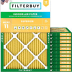 Filterbuy 12x18x1 Air Filter MERV 11 Superior Pet & Allergy Defense (12-Pack), Electrostatic Pleated HVAC AC Furnace Filters Replacement, Made in USA (Actual Size: 11.50 x 17.50 x 0.75)