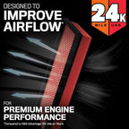 K&N Engine Air Filter: Extended Life 24,000 Mile Replacement Air Filter: Compatible with 2017-2019 Ford Truck Super Duty V8 (F250, F350, F450, F550), KNF-0644