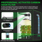MELONFARM 4 Inch Air Carbon Filter Smelliness Control with Australia Virgin Charcoal, Odor Removal Carbon Filter for Grow Tent, Inline Fan, Hydroponics, Pre-Filter Included, Insulated Flange 4" x 11"