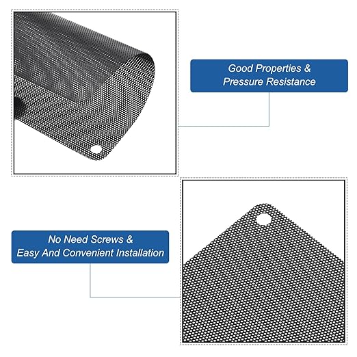 MECCANIXITY 20PCS PC Dust Filter, 90mmx90mm PVC Computer Case Cooler Dustproof Mesh Cover Fan Grills for Computer Chassis Speaker, Black