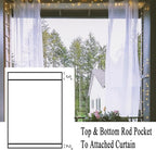 10 x 10 ft Outdoor White Tulle Backdrop Curtains Waterproof Voile Sheer Screen Breathable Mash Netting Light Filtering Privacy Curtains for Patio Porch Yard Pergola Gazebo, 2 Panels
