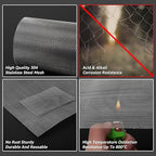 4 Pack 12x16 Inch Wire Mesh, 20 Mesh Stainless Steel Mesh, Never Rust Sturdy Metal Mesh Screen for DIY Projects, Vent, Cage, Garden, Window Screen, Filter Mesh