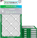 Filterbuy 14x22x1 Air Filter MERV 8 Essential Dust & Allergy Defense (6-Pack), Electrostatic Pleated HVAC AC Furnace Filters Replacement, Made in USA (Actual Size: 13.50 x 21.50 x 0.75)