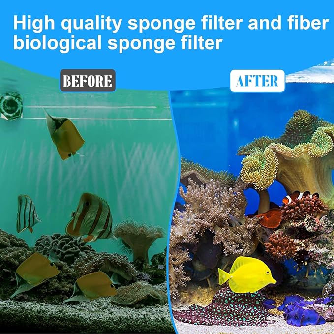 26 Pcs Aquarium Filter Media Kit Compatible with Fluval C4 (70 Gal) Power Filter, 6 White Foam Sponge Pads, 6 Poly Foam Sheets, 6 Bio-screen, 6 Activated Carbon, 2 Pack 7 Oz/200g Ceramic Ring