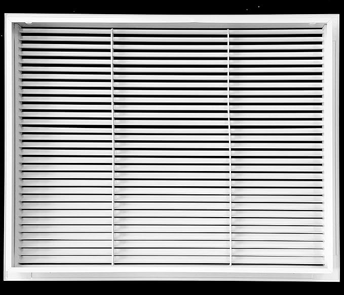 25" X 20" Aluminum Return Filter Grille - Easy Airflow - Linear Bar Grilles [Outer Dimensions: 26.75w X 21.75h]