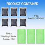 xcivi 9PCS Accessories Compatible with Marineland Magnum ML90770 Canister Filters, Media Filter Bags Activated Carbon, Polishing Internal Canister Filter for MarineLand Magnum Micron Cartridge PA0140