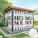 Summer Outdoor Curtains for Patio Leaves Garland Plumeria Wood Buffalo Plaid Waterproof Outside Curtains with Grommet Top Weatherproof Curtain for Cabana Pergola Gazebo, 1 Panel, 54" W x 108" L