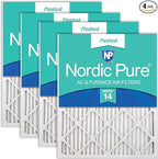 Nordic Pure 16x16x1 (Actual Size: 15 3/4 x 15 3/4 x 3/4) Pleated MERV 14 Air Filters 4 Pack