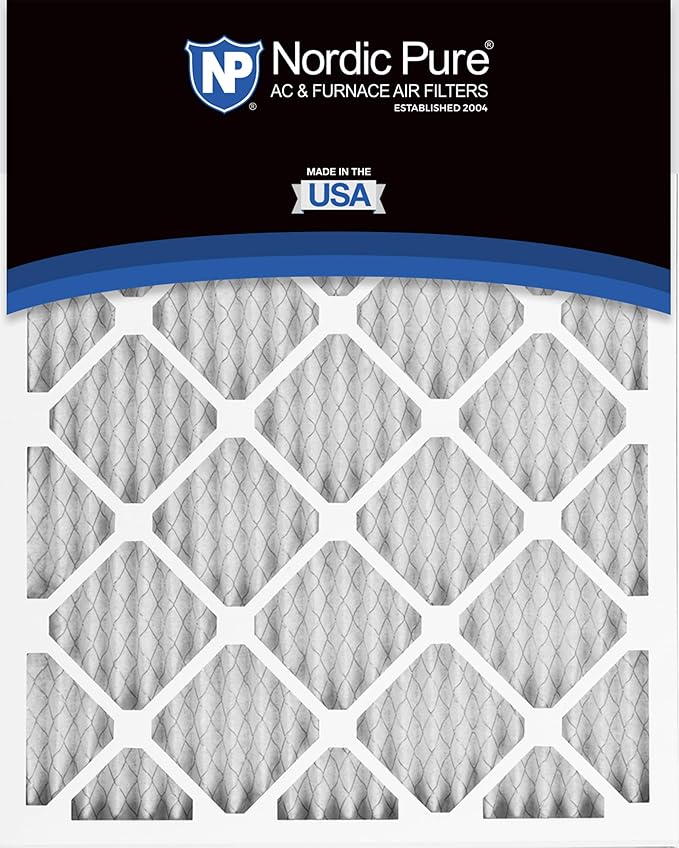 Nordic Pure 16x20x1 (Actual Size: 15 1/2 x 19 1/2 x 3/4) Pleated MERV 8 Air Filters 12 Pack