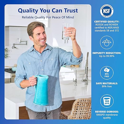EXPRESS WATER UV Reverse Osmosis Water Filtration System – 11 Stage UV Water Filter with Faucet and Tank – Under Sink Water Filter with Alkaline Filter for added Essential Minerals 100 GDP