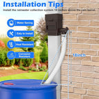 WADEO Rainwater Collection System, Downspout Diverter Fits for 2"x 3" or 3"x 4" Residential Downspouts, Rain Barrel Diverter Kit with Adjustable Valve and Filter, 5FT Hose, Brown