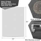 4 Pack 12x16 Inch Wire Mesh, 20 Mesh Stainless Steel Mesh, Never Rust Sturdy Metal Mesh Screen for DIY Projects, Vent, Cage, Garden, Window Screen, Filter Mesh
