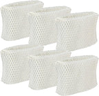 Funmit WF2 Humidifier Filter Replacement for Vicks Kaz Humidifier Starry Night Cool Mist V3500N V3700 V3100 V3900 Sunbeam 1118 1119 Honeywell HCM-300T HCM-350 WA-8D Enviracaire ECM-500 6 Pack