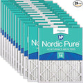 Nordic Pure 20x25x1 (Actual Size: 19 1/2 x 24 1/2 x 3/4) Pleated MERV 14 Air Filters 24 Pack
