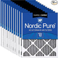 Nordic Pure 16x20x1 (Actual Size: 15 1/2 x 19 1/2 x 3/4) Furnace Air Filters MERV 12 Pleated Plus Carbon 12 Pack