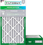 Filterbuy 12x25x4 Air Filter MERV 8 Essential Dust & Allergy Defense (2-Pack), Electrostatic Pleated HVAC AC Furnace Filters Replacement, Made in USA (Actual Size: 11.50 x 24.50 x 3.63)