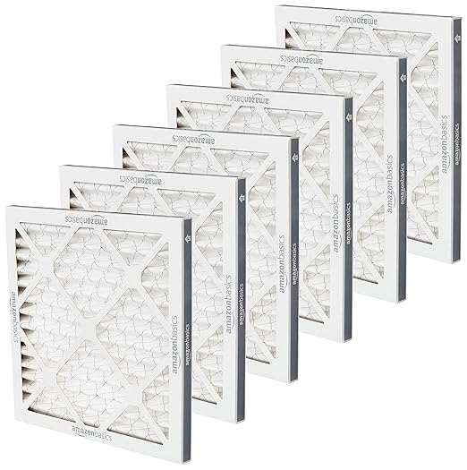 Amazon Basics 12x12x1 Air Filter 6 Pack, MERV 11 AC Furnace Filters (Actual Size: 11.75" x 11.75" x 0.75")