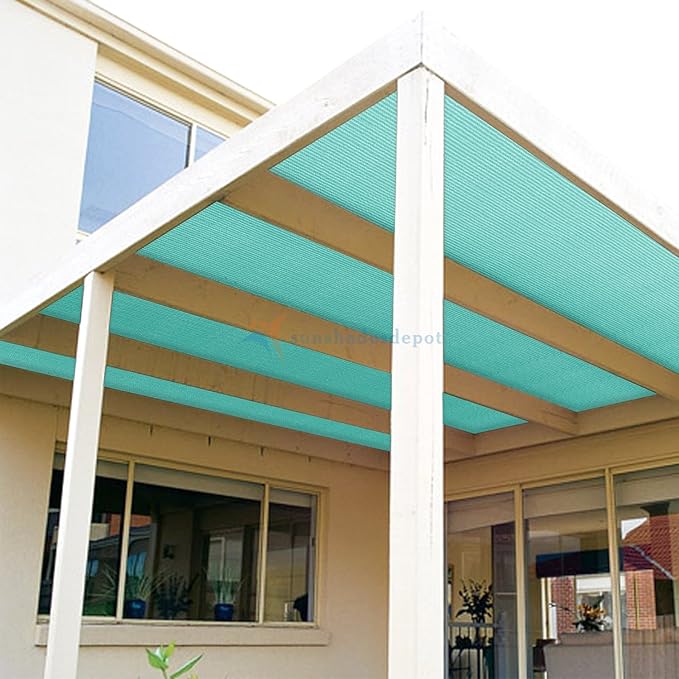 TANG Sun Shade Fabric Roll 8'x148' Shade Cloth for Garden Turquoise Green HDPE Mesh Shading Pergola Cover Replacement Canopy, 95% Blockage Sunshades for Outdoor Patio Backyard Plant