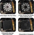 6Pcs 80mm Cooling Fan Filter, Plastic Dustproof Mesh Cover for PC Computer Case, Effective Dust Protection, Easy Installation, Reusable Filter Grill Black