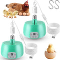 Enhon 2 Sets Chicken Coop Heater, Timing Heat Lamp for Chickens, Smart Temperature Control Chicken Brooder Heater Greenhouse Warmer, 5 Ft Ultra Long Cable Reptile Heating Lamp for Chicks Duck Dog Cat