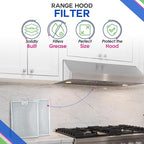 Bagean Stove Hood Vent Filter 11.81" x 16.25" BPPFA30 Compatible with Broan Range Hood Filter Replacement - Aluminum Mesh Kitchen Overhead Fan Screen - Blocks Grease & Filters Over Oven Air (2-Pack)