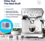 K&J Premium 6-Pack of Replacement Breville BWF100 Compatible Water Filters (Activated Charcoal)