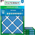 Filterbuy 25x32x1 Air Filter MERV 13 Optimal Smoke & Allergy Defense (4-Pack), Electrostatic Pleated HVAC AC Furnace Filters Replacement, Made in USA (Actual Size: 24.50 x 31.50 x 0.75)