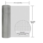 304 Stainless Steel Mesh Screen#60Mesh -Size:15.7"x47.2"(40x120cm), for Home, Garden and Farm. Window or Door Filter, Guards Against Pests Like Mice, Snakes, and Rodents. Easy to Cut and Install.